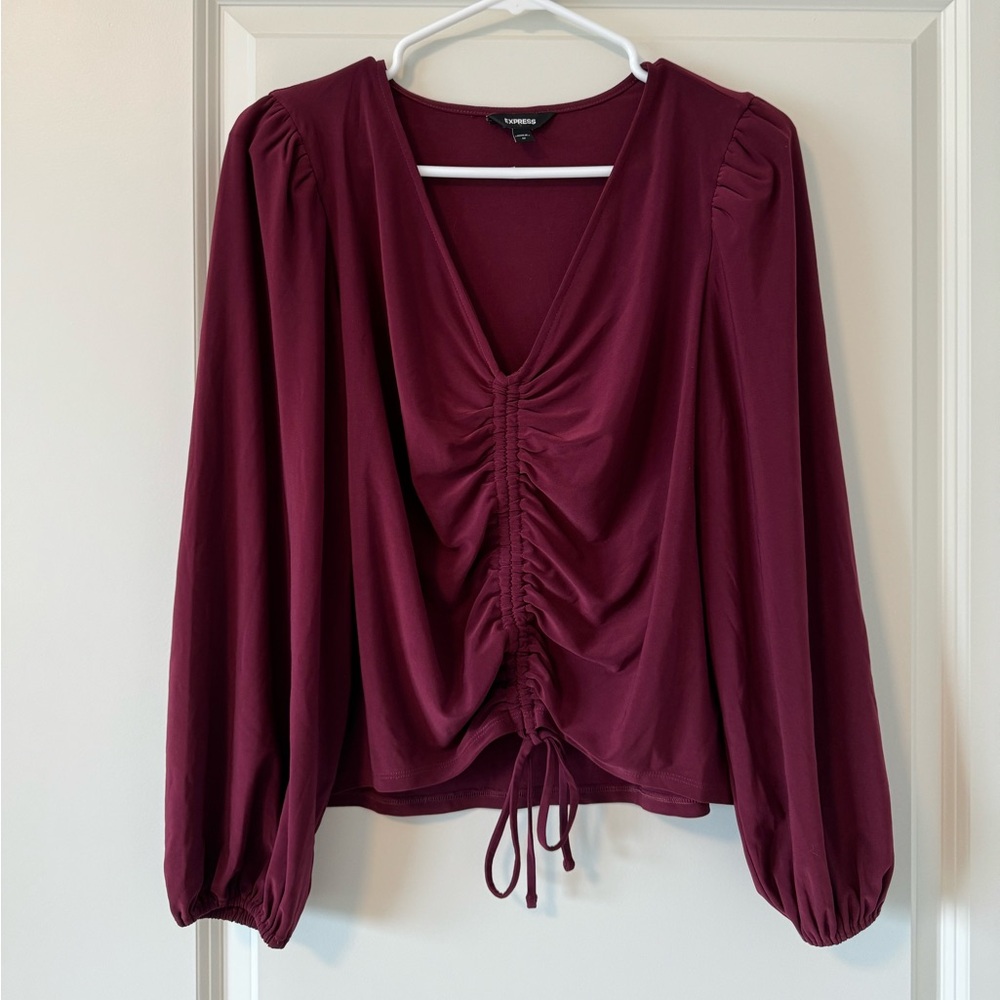 Express V-Neck Ruched Top